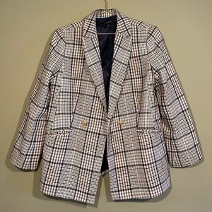 Talbots Double Breasted Houndstooth Blazer Jacket - Size 14